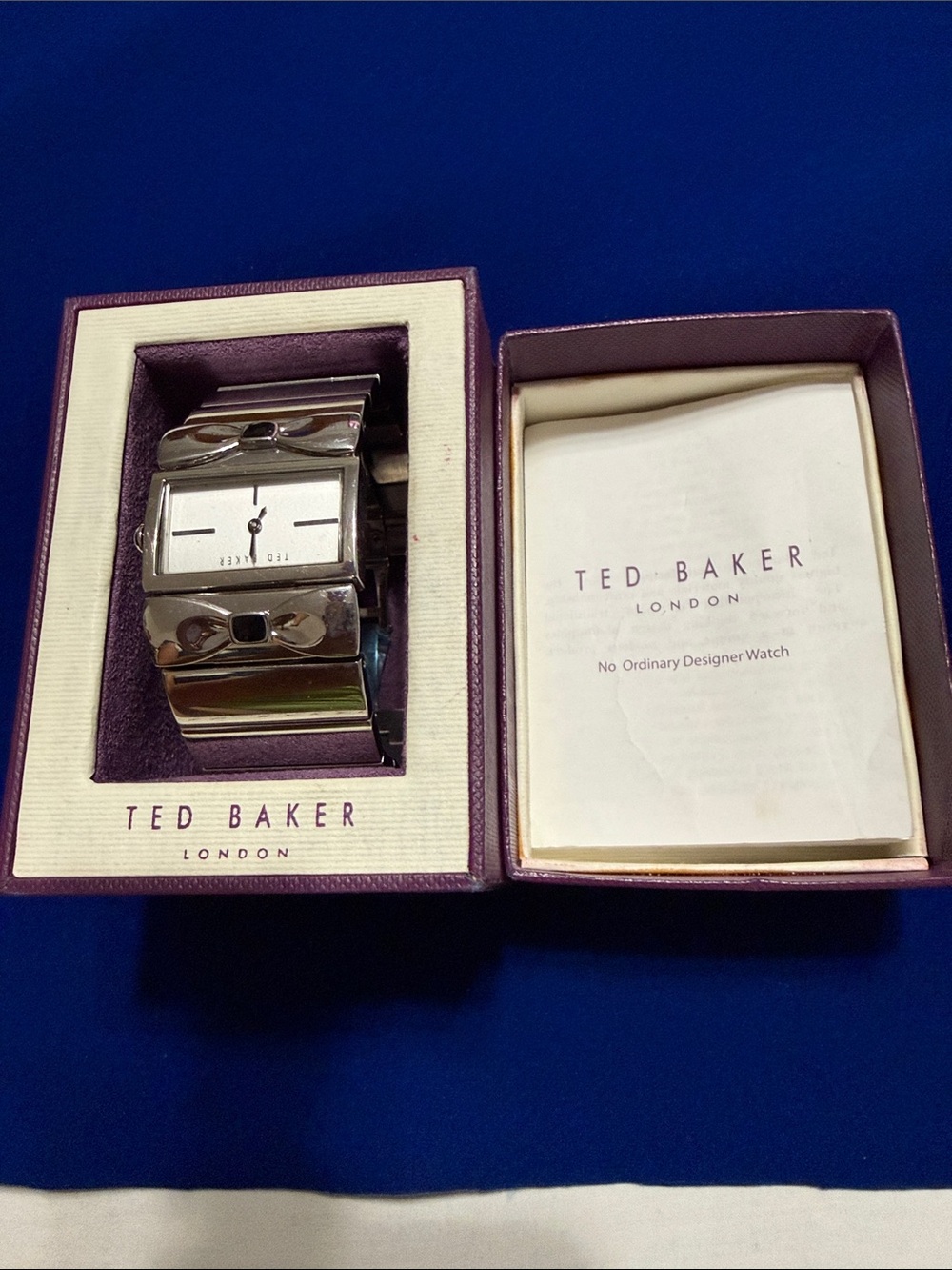 Ted Baker Silver Rectangular Cuff Watch